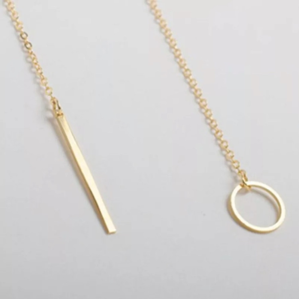 🔴𝟭𝟬/$𝟮𝟱🔴NEW Gold Bar Delicate Drop Necklace - Picture 4 of 12